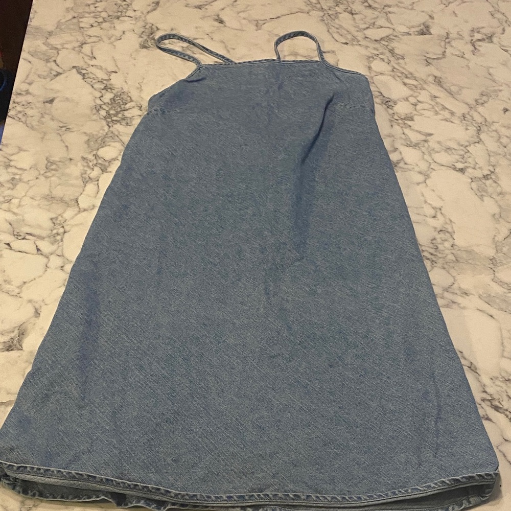 Blue Denim Spaghetti Strap Dress Vintage Esprit Medium